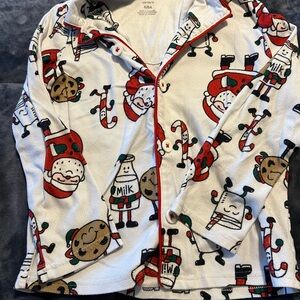 Carter's White and Red Boys Santa Pajama Set